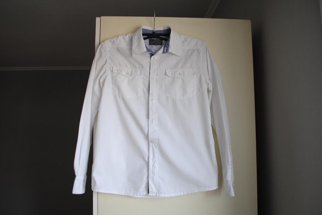 mooi wit hemd Terre Bleue maat S, Kleding | Heren, Verzenden, Halswijdte 38 (S) of kleiner, Wit, Gedragen