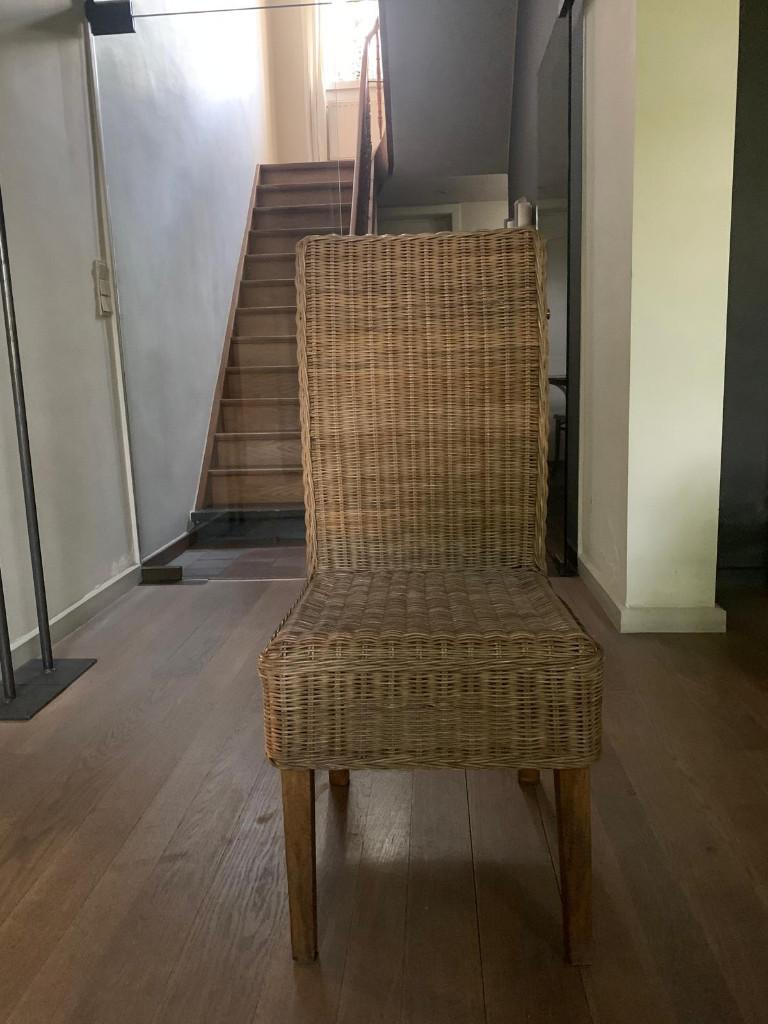 Rieten stoelen, Huis en Inrichting, Stoelen, Ophalen, Bruin, Hout, Zo goed als nieuw