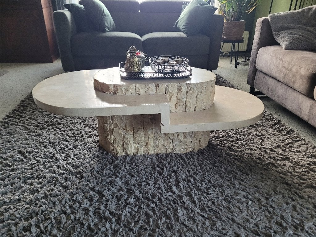 Polyester Salontafel met Steenlook (Mactan / Magnussen, 100 à 150 cm, Moins de 50 cm, Enlèvement, Utilisé