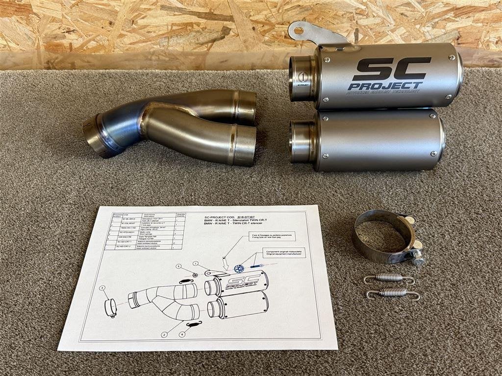 SC Project Twin CR-T uitlaat demper BMW R-NineT R Nine T, Motoren, Verzenden, Gebruikt