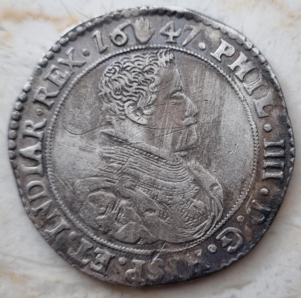 Ducaton 1647 (Antwerpen) Philips IIII / Kwaliteit ! Zeldzaam, Postzegels en Munten, Ophalen of Verzenden, Losse munt, Zilver