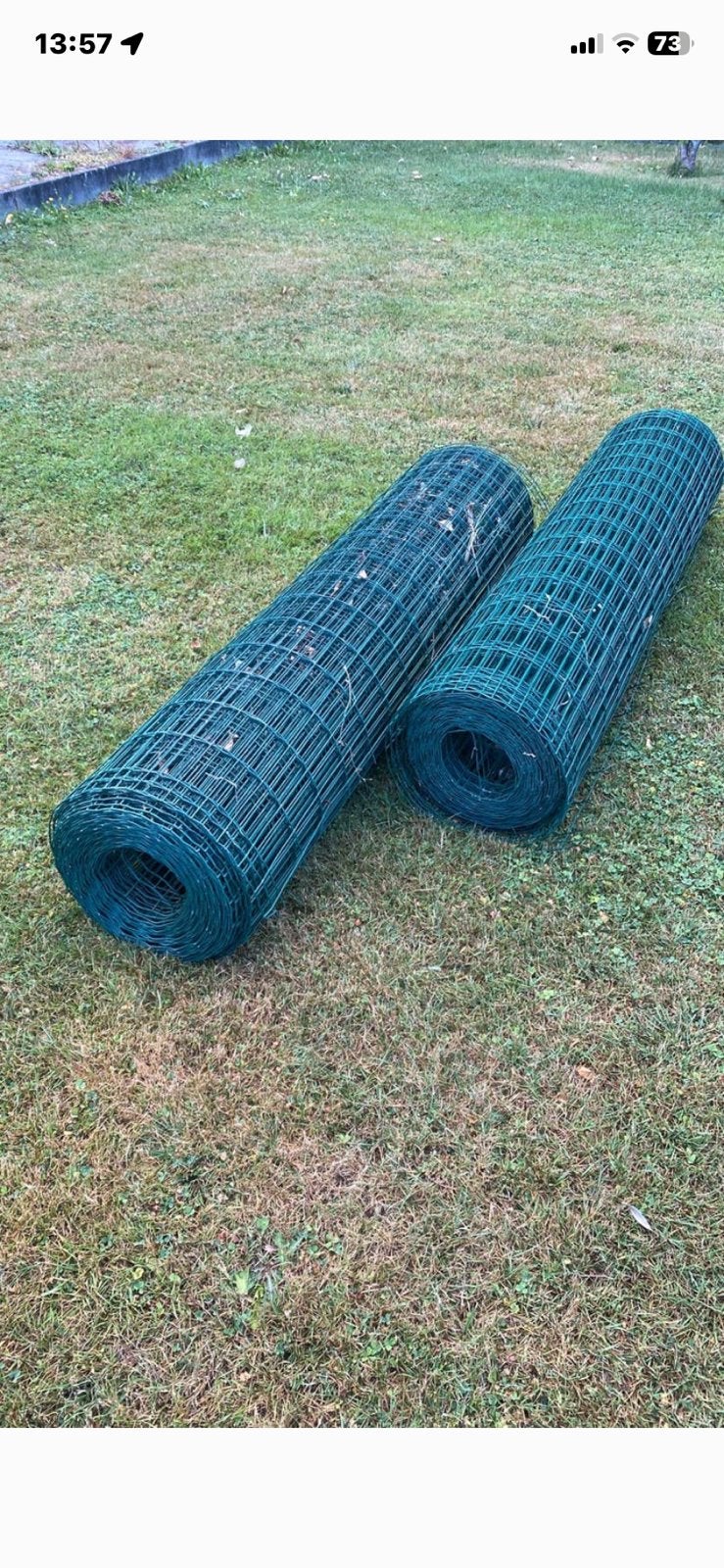 2 Rouleaux Treillis Soudé Vert 1,5m x 25m - grillage jardin, Enlèvement, Comme neuf, Fil