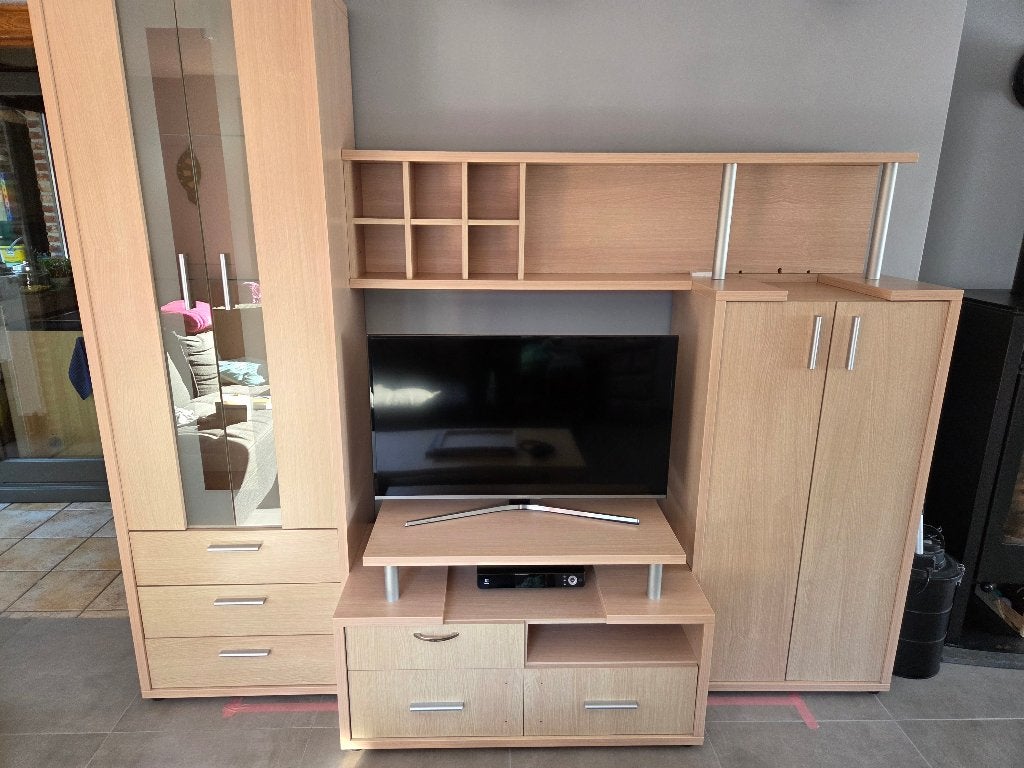 complete eetplaats + groot tv meubel en salontafel, Enlèvement, Utilisé, Modern, 4 à 6 chaises