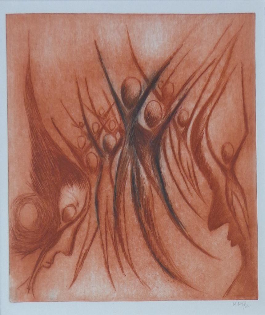 M. MYLLE / BLIJHEID / KLEURETS / 54x45cm / KADER / SIG, Enlèvement ou Envoi