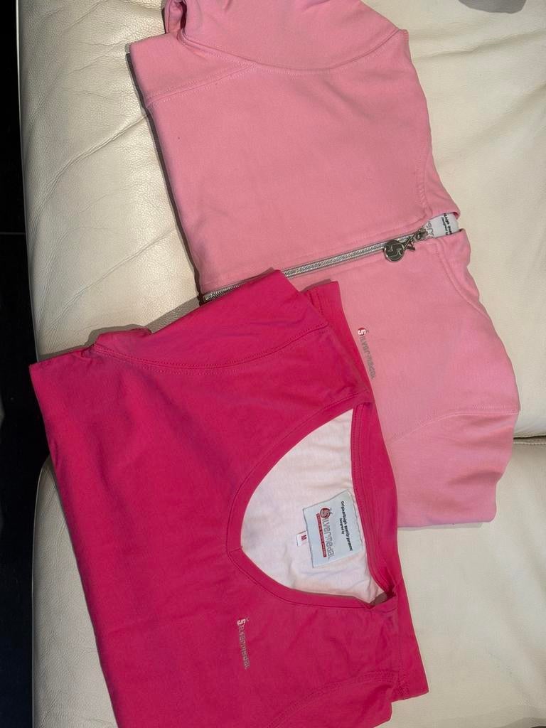Roze t-shirt + warme hoodie van Silvermedal (M)., Kleding | Dames, Maat 38/40 (M), Ophalen of Verzenden, Zo goed als nieuw, Korte mouw