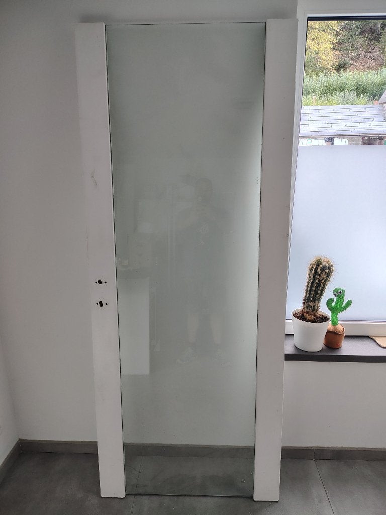 Magnifique porte semi vitrée en bois massif, 75 à 150 cm, Chambranle de porte, Enlèvement, Utilisé