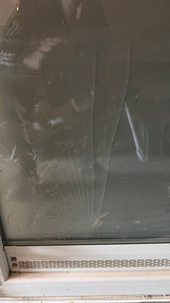 Ovc raam met dubbelglas in melkglas, Ophalen, Gebruikt, Dubbelglas