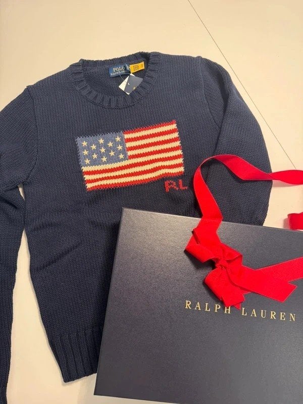 Ralph Lauren "Flag Sweater". Nieuw, origineel., Kleding | Dames, Ophalen of Verzenden, Nieuw, Maat 38/40 (M), Blauw
