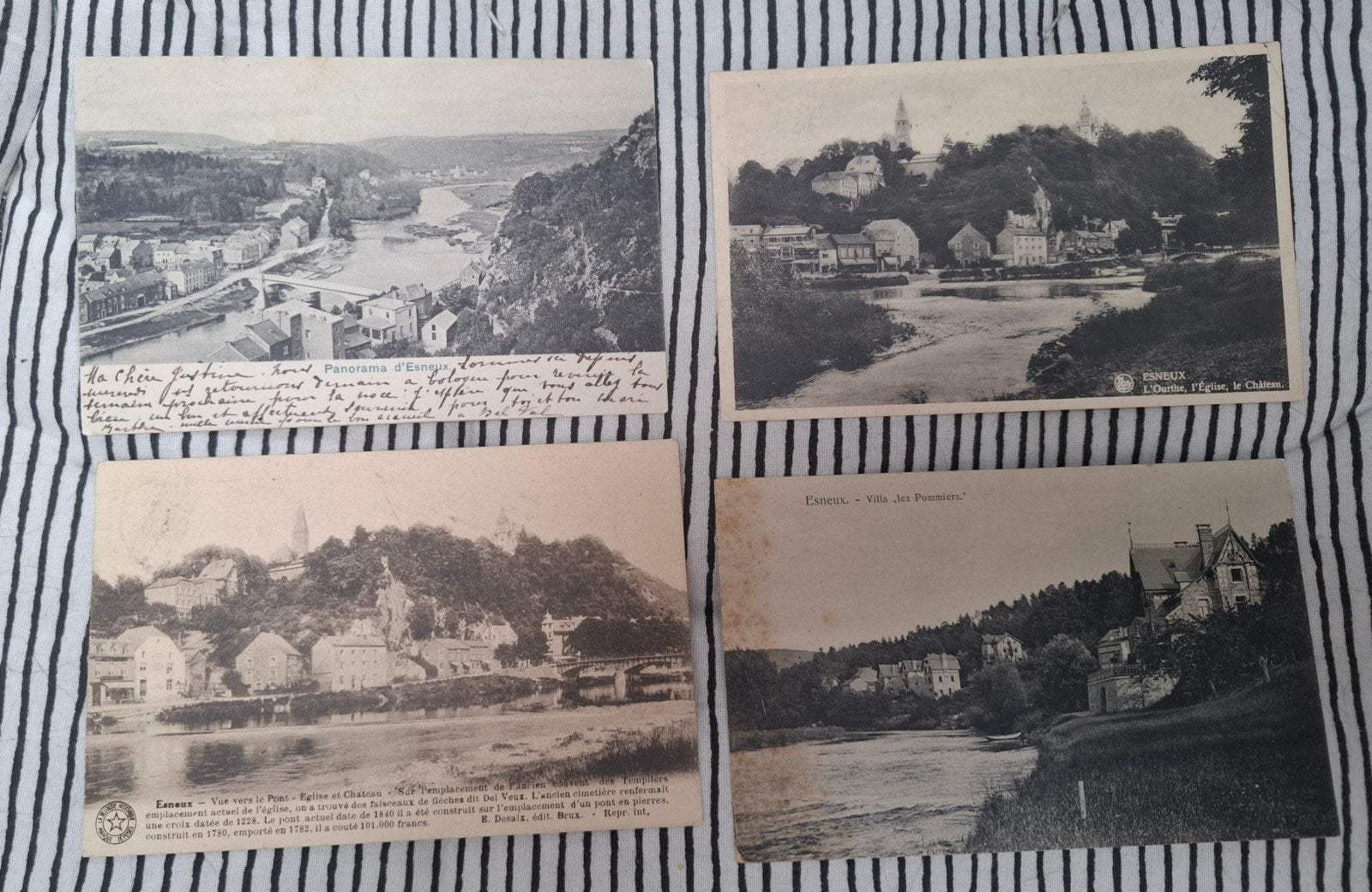 Esneux, lot de 4 cartes postales, Collections, Enlèvement ou Envoi, Liège