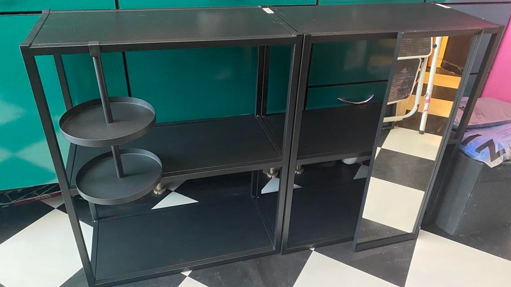 Set van 4 metalen meubels - Enhet IKEA keuken of badkamer, Ophalen, Gebruikt