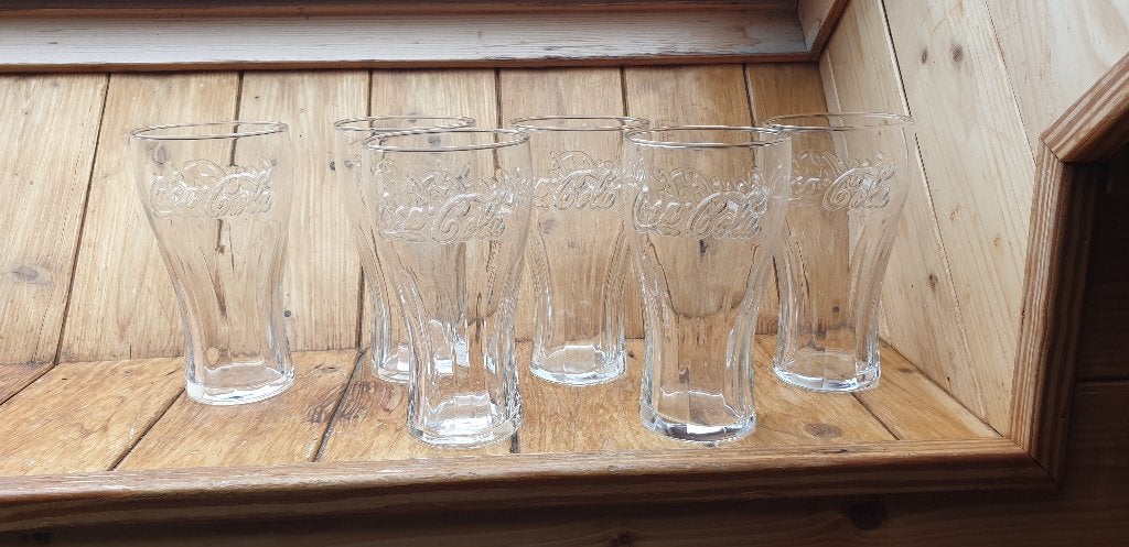 6 cola glazen, Verzamelen, Glas en Drinkglazen, Ophalen of Verzenden, Nieuw, Frisdrankglas