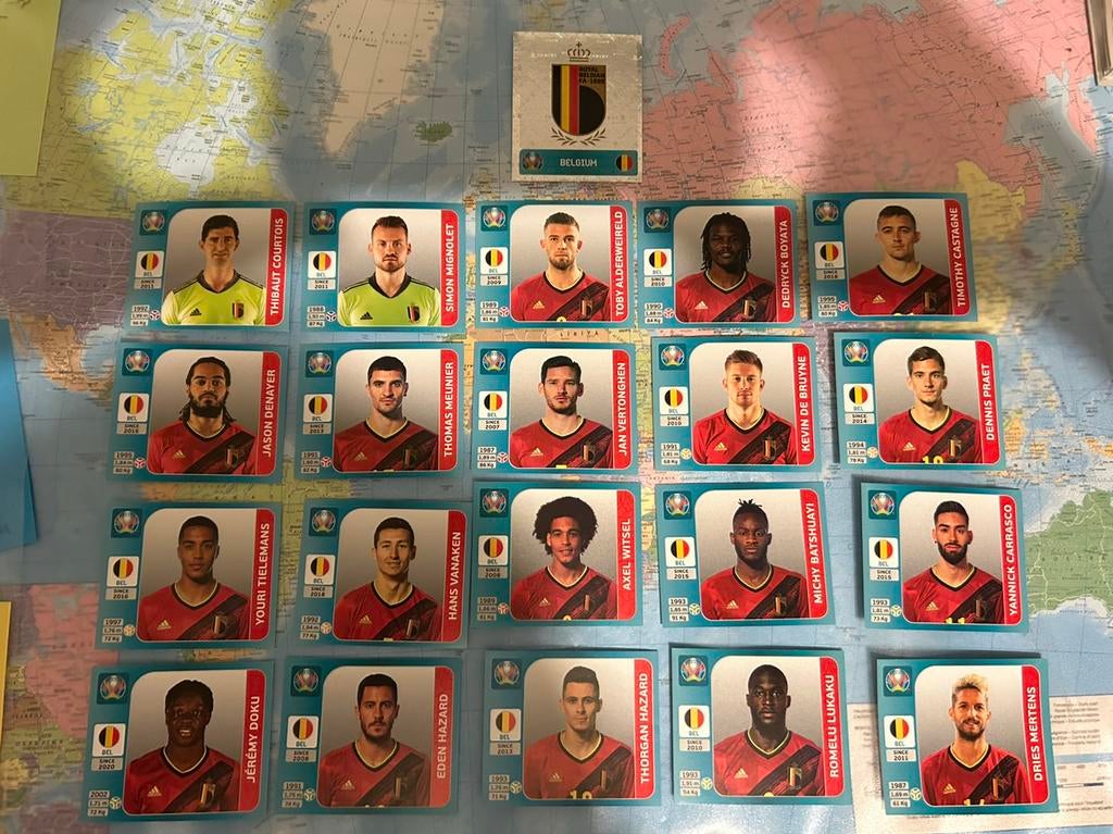 Panini Belgie ‘ Rode Duivels Euro 2020’, Ophalen of Verzenden, Zo goed als nieuw, Meerdere stickers