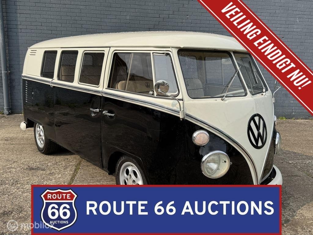 Volkswagen Type 2 Split-Screen Camper Van | 1966 | Route 66, Volkswagen, Zwart, Bedrijf, Handgeschakeld