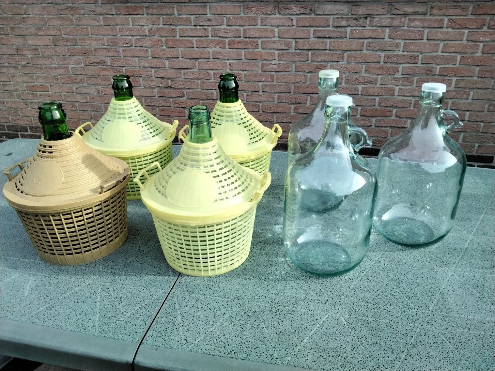 mandflessen ,dame-jeannes  5 liter, Ophalen, Zo goed als nieuw