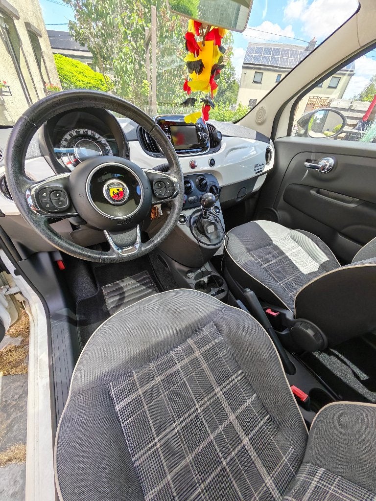 Fiat 500 lounge 2017, Voorwielaandrijving, Leder en Stof, Wit, Grijs