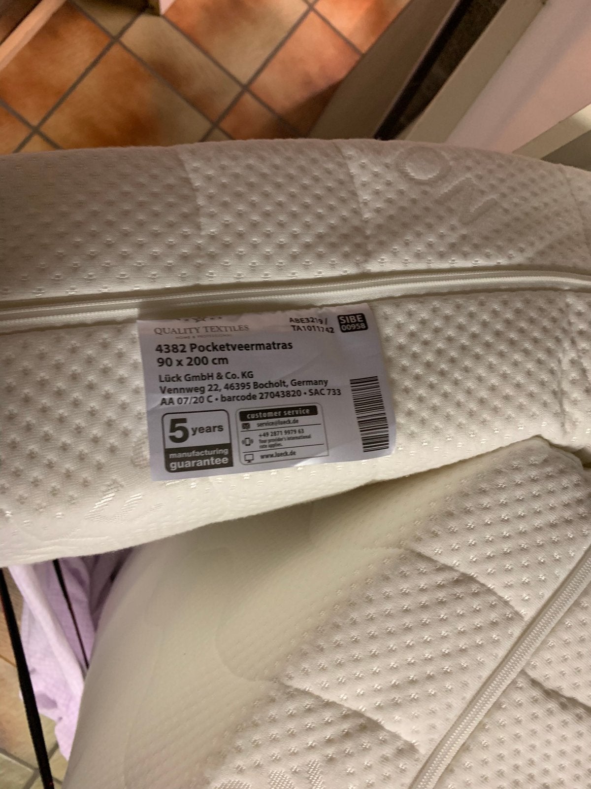 Matras 1 persoonsbed, Ophalen, Zo goed als nieuw, Matras
