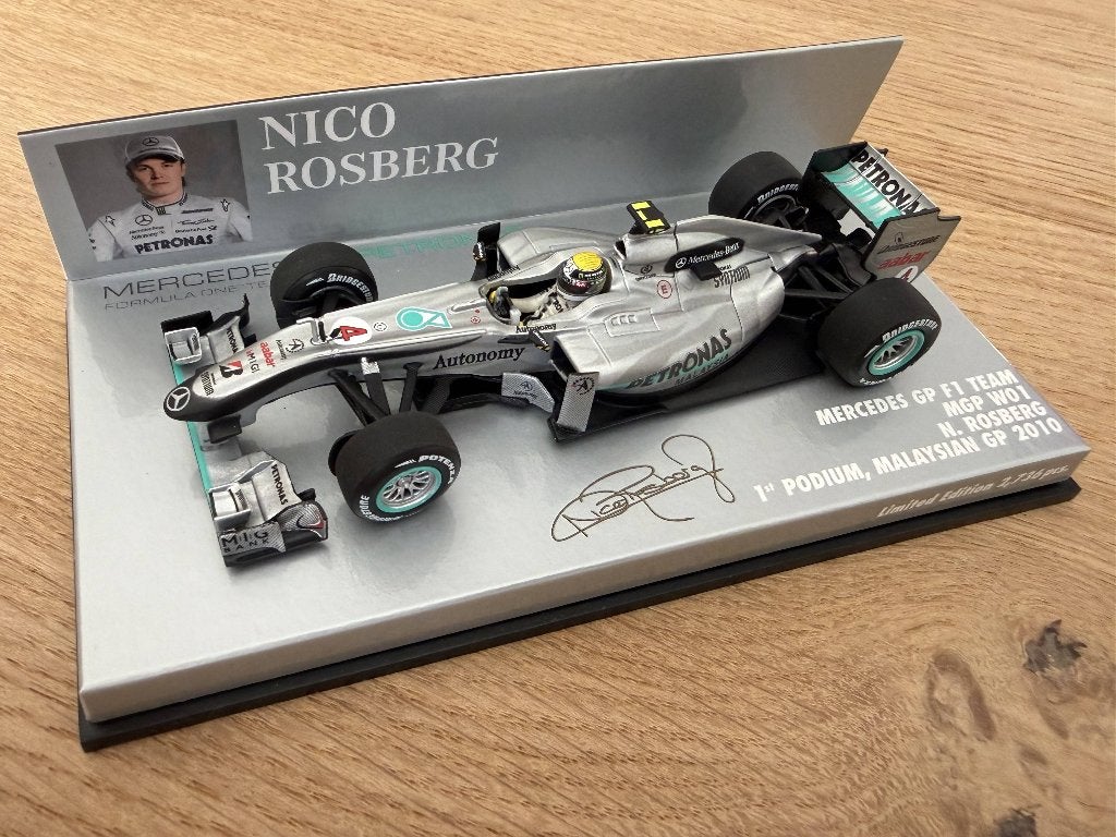 Rosberg Mercedes MGP W01 - 1st podium - 1:43 Minichamps, Ophalen of Verzenden, Nieuw, Auto, MiniChamps