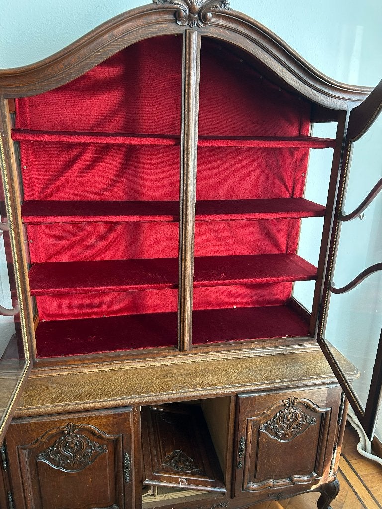 2en1 Vaisselier meuble de bar bois massif, Enlèvement, Utilisé