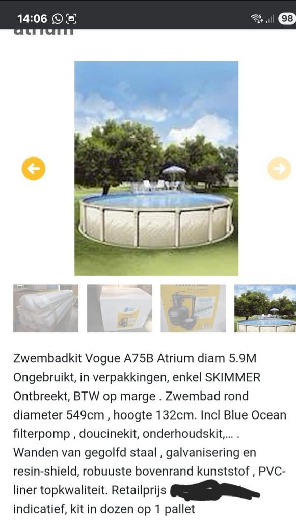 Zwembad met stalen frame, Ophalen