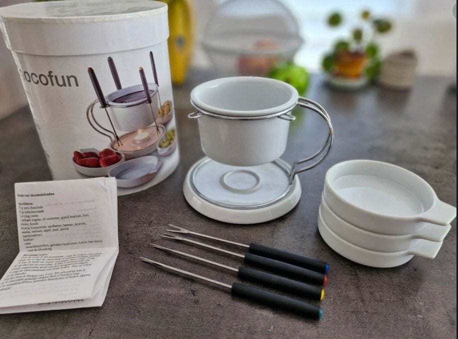 Choco Fun Chocolade fondue set, Elektronische apparatuur, Ophalen of Verzenden, Zo goed als nieuw, Waxinelicht, Fondueset
