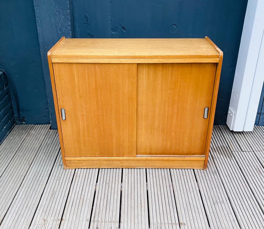 Vintage schoenenkast van blond fineer, Enlèvement, Comme neuf
