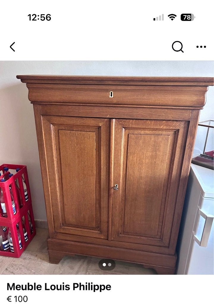 Armoire Louis Philippe en chêne massif, Antiquités & Art, Enlèvement