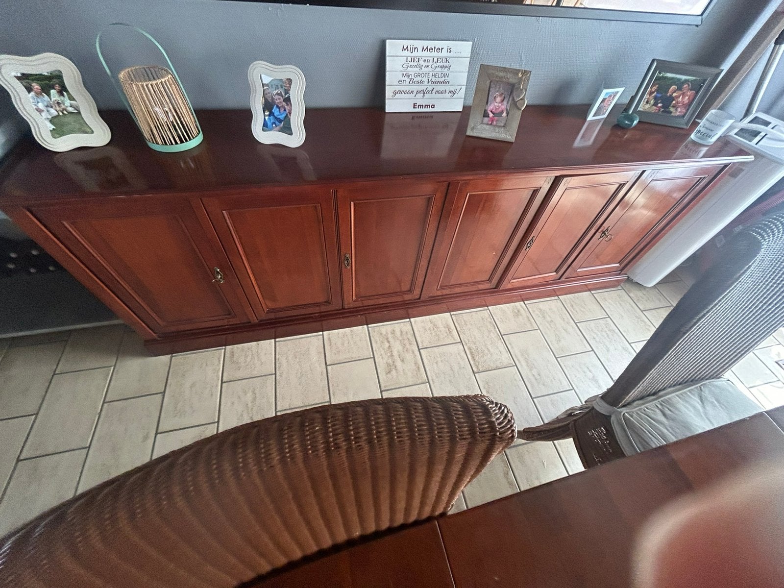 Eetkamer in kerselaar zo goed als nieuw, Ophalen, Zo goed als nieuw, Antiek kerselaar, 4 tot 6 stoelen