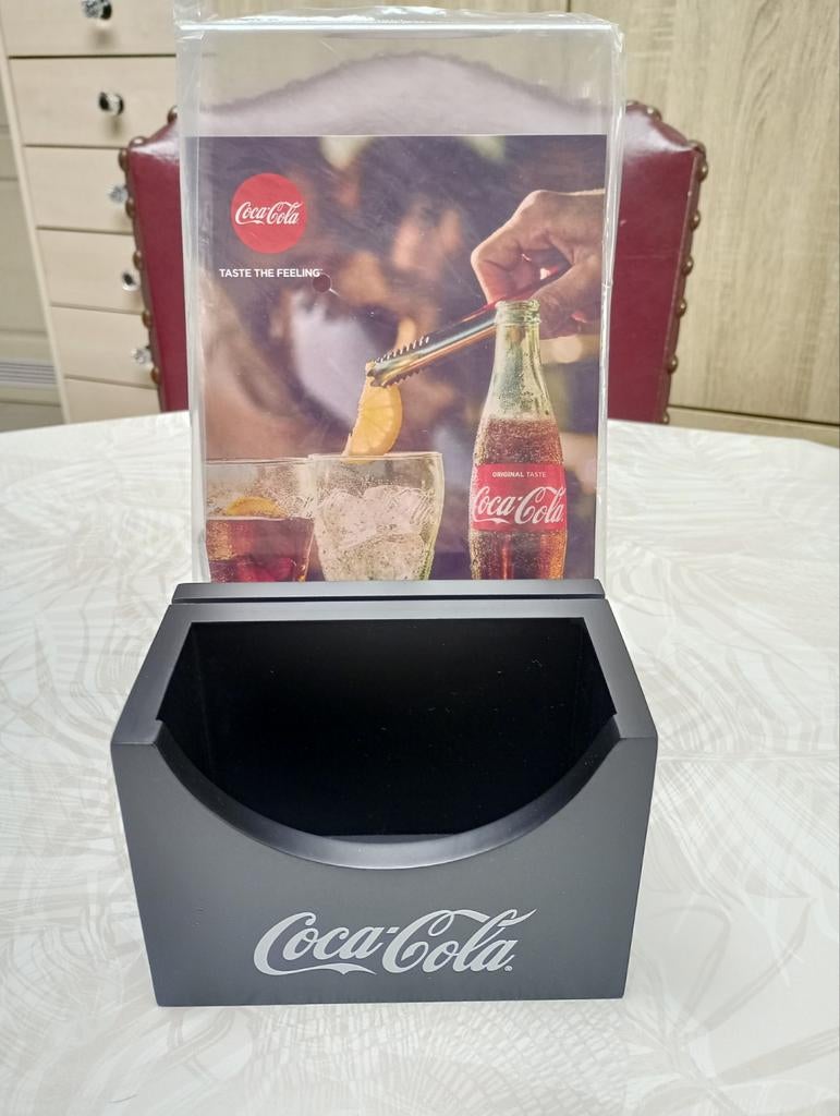 Support Coca-Cola bois noir, Enlèvement ou Envoi