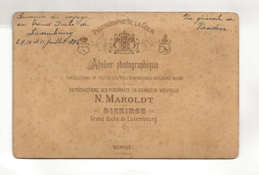 1893 luxemburg echte foto vianden fotogr maroldt, Gebruikt, Foto, Voor 1940, Buitenland