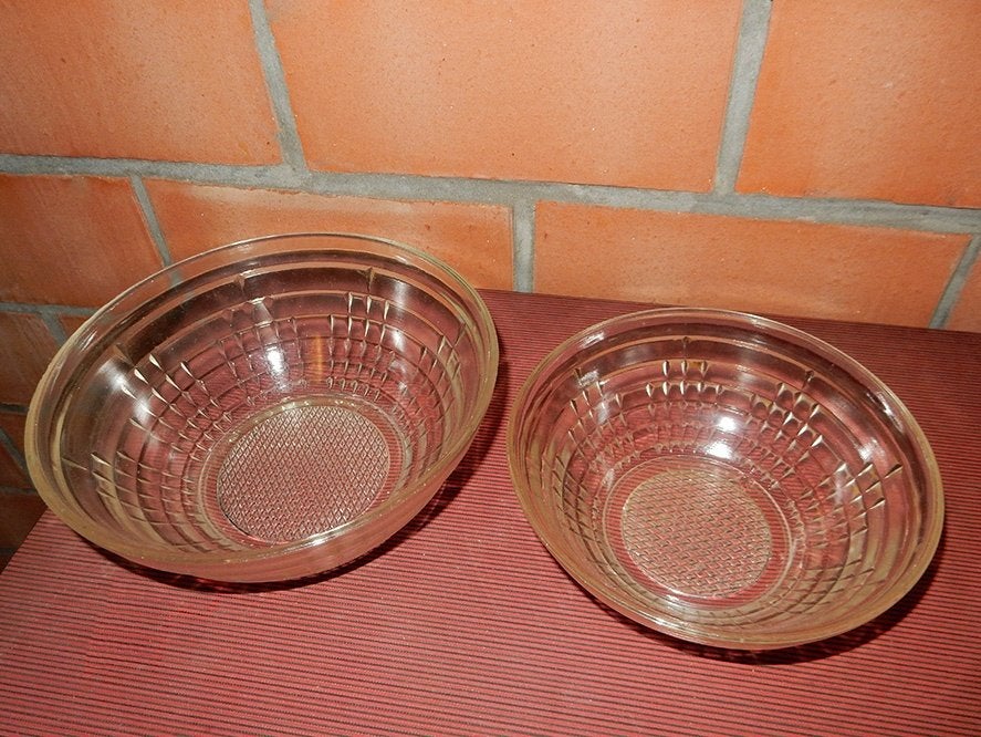 2 glazen kommen (vintage), Ophalen, Gebruikt, Vintage, Glas