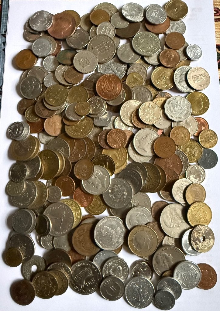 237 munten wereld mix, Verzenden, Munten