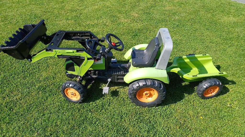Falk Tracteur vert Claas avec chargeur frontal et remorque, Kinderen en Baby's, Speelgoed | Buiten | Voertuigen en Loopfietsen