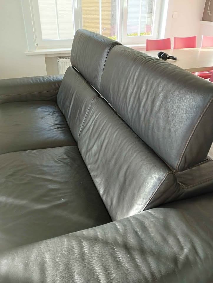 lederen 3-zit merk Natuzzi, Trois personnes, 100 à 125 cm, 200 à 250 cm, Banc droit