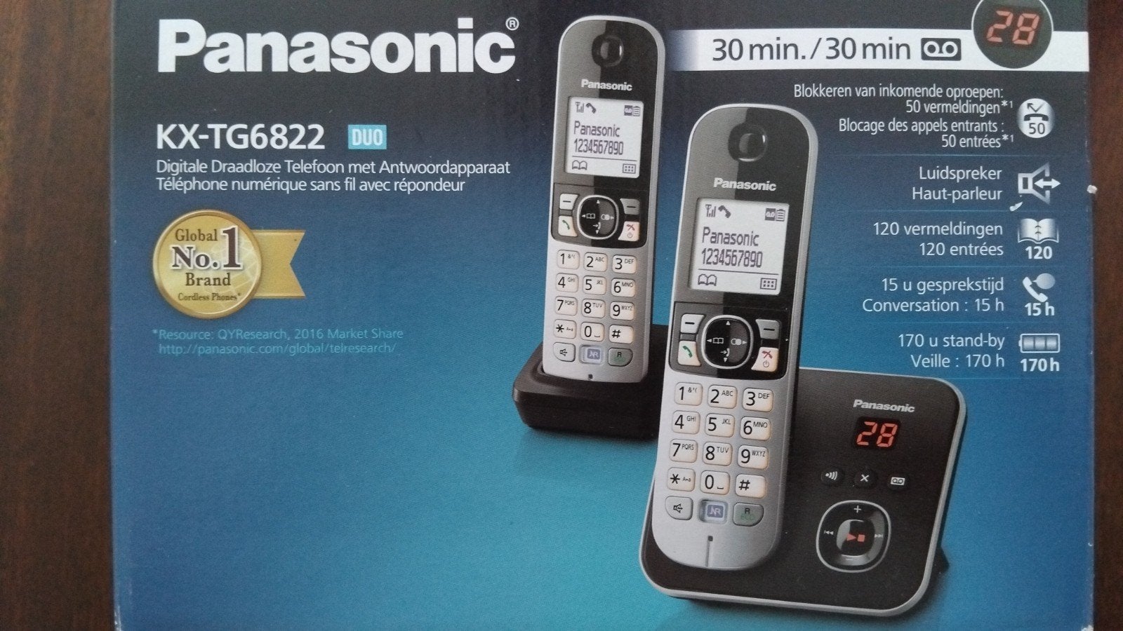 Draadloze digitale telefoons van PANASONIC met antwoordappar, Ophalen of Verzenden, Zo goed als nieuw, 2 handsets
