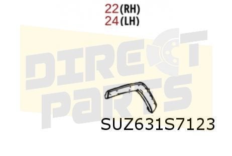 Suzuki Across (9/20-) (A5Z) wielkuiplijst Links achter op ac, Neuf, -, -, Garde-boue