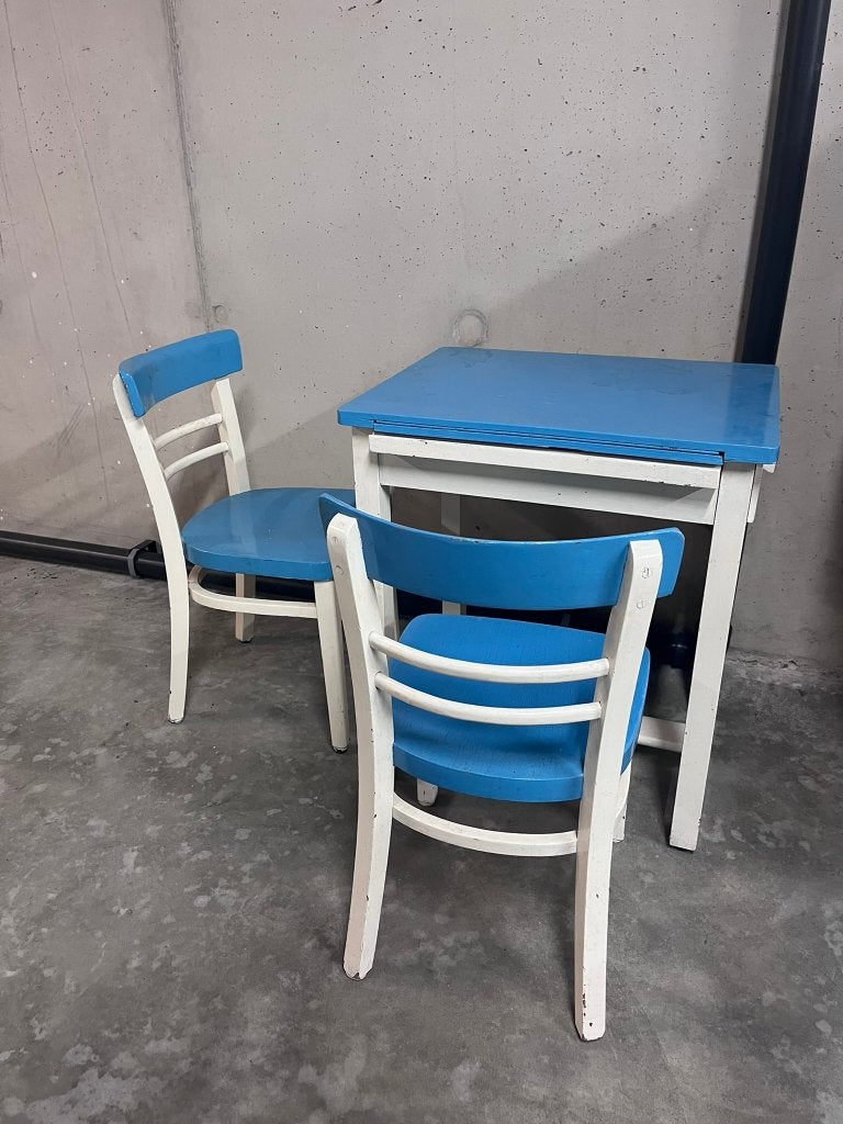 Tafeltje met krijtbord + 2 stoeltjes, Kinderen en Baby's, Ophalen, Gebruikt, Tafel(s) en Stoel(en)