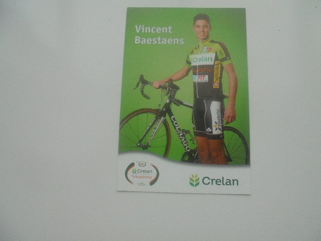 wielrenner- vincent baestaens, Verzamelen, Foto's en Prenten, Verzenden, 1980 tot heden, Zo goed als nieuw, Foto