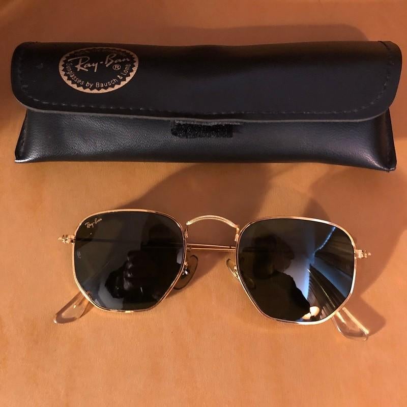 Vintage Bausch & Lomb Ray-Ban W0980 hexagonal zonnebril H1, Enlèvement ou Envoi, Autres couleurs, Comme neuf, Ray-Ban