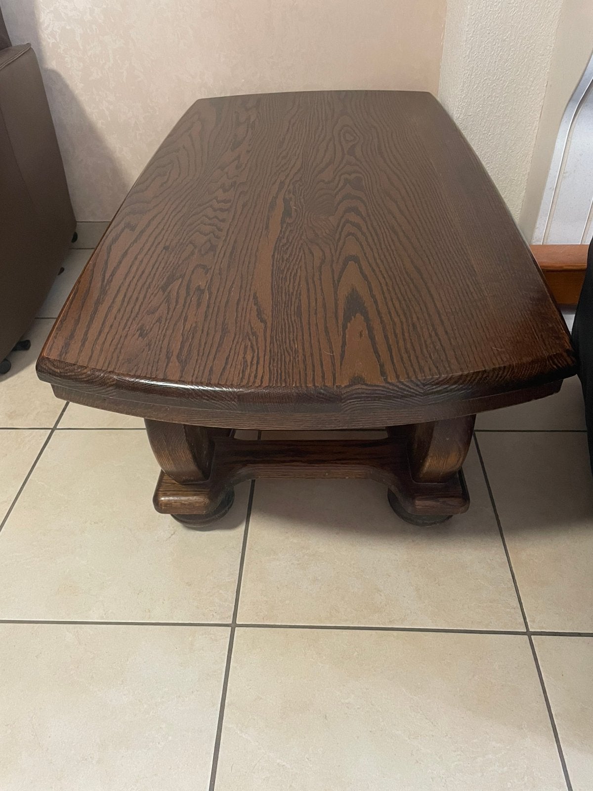 Zware, eiken (klassieke) salontafel, Huis en Inrichting, Ophalen, Gebruikt, 100 tot 150 cm, Eikenhout