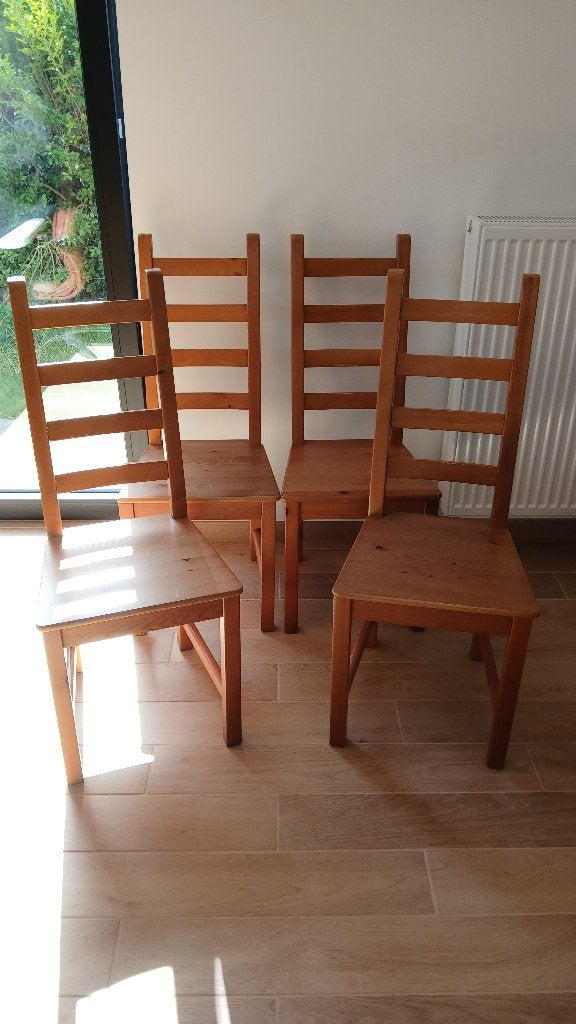 Lot de 4 chaises IKEA, Autres couleurs, Enlèvement, Utilisé, Bois