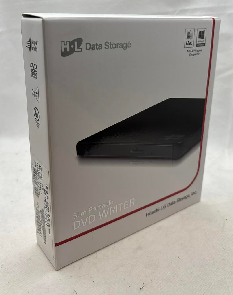 Hitachi-LG Slim draagbare dvd-schrijver, Computers en Software, Optische drives, Ophalen of Verzenden, Nieuw, Dvd