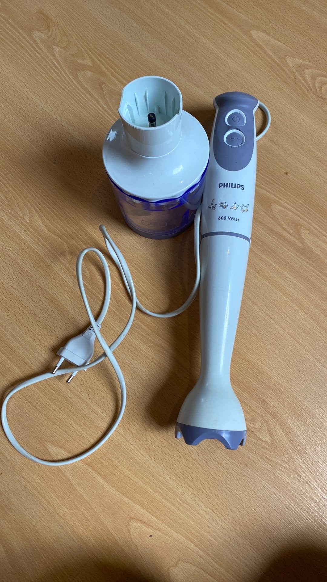 Staafmixer met hakmolen van Philips 600 watt met turboknop, Elektronische apparatuur, 1 tot 2 liter, Ophalen, Zo goed als nieuw