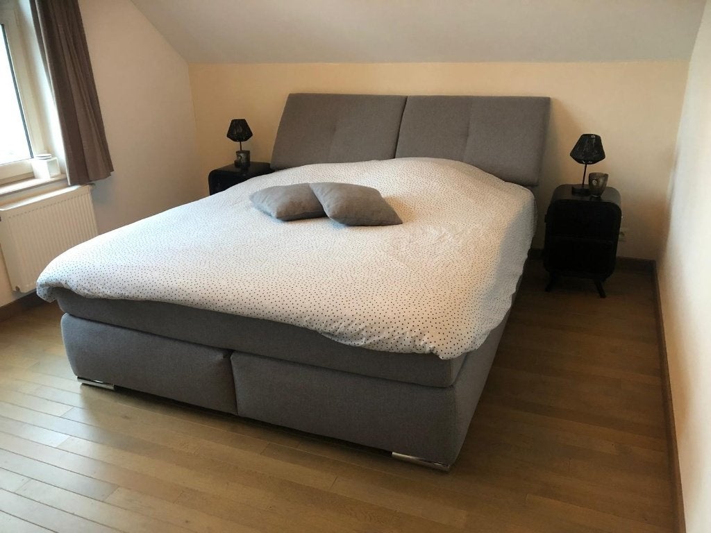Boxspring 180 x 200, Maison & Meubles, Gris, Enlèvement, Utilisé, 180 cm