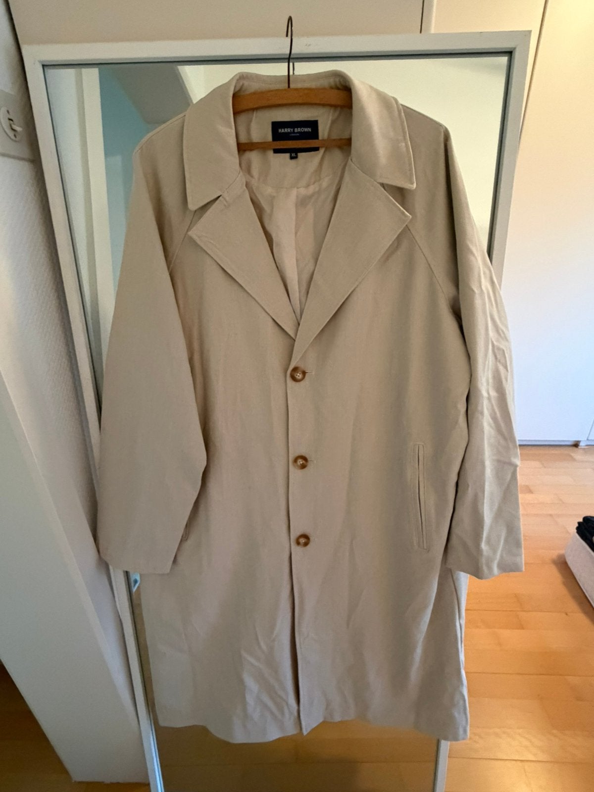 Trenchcoat heren Harry Brown, Kleding | Heren, Ophalen, Zo goed als nieuw, Maat 56/58 (XL), Beige