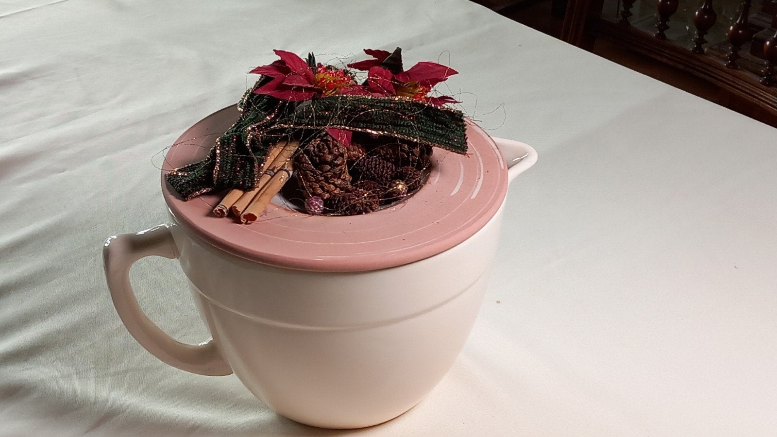 Cruche avec couvercle autumnale, Maison & Meubles, Pichet, Comme neuf, Céramique, Enlèvement