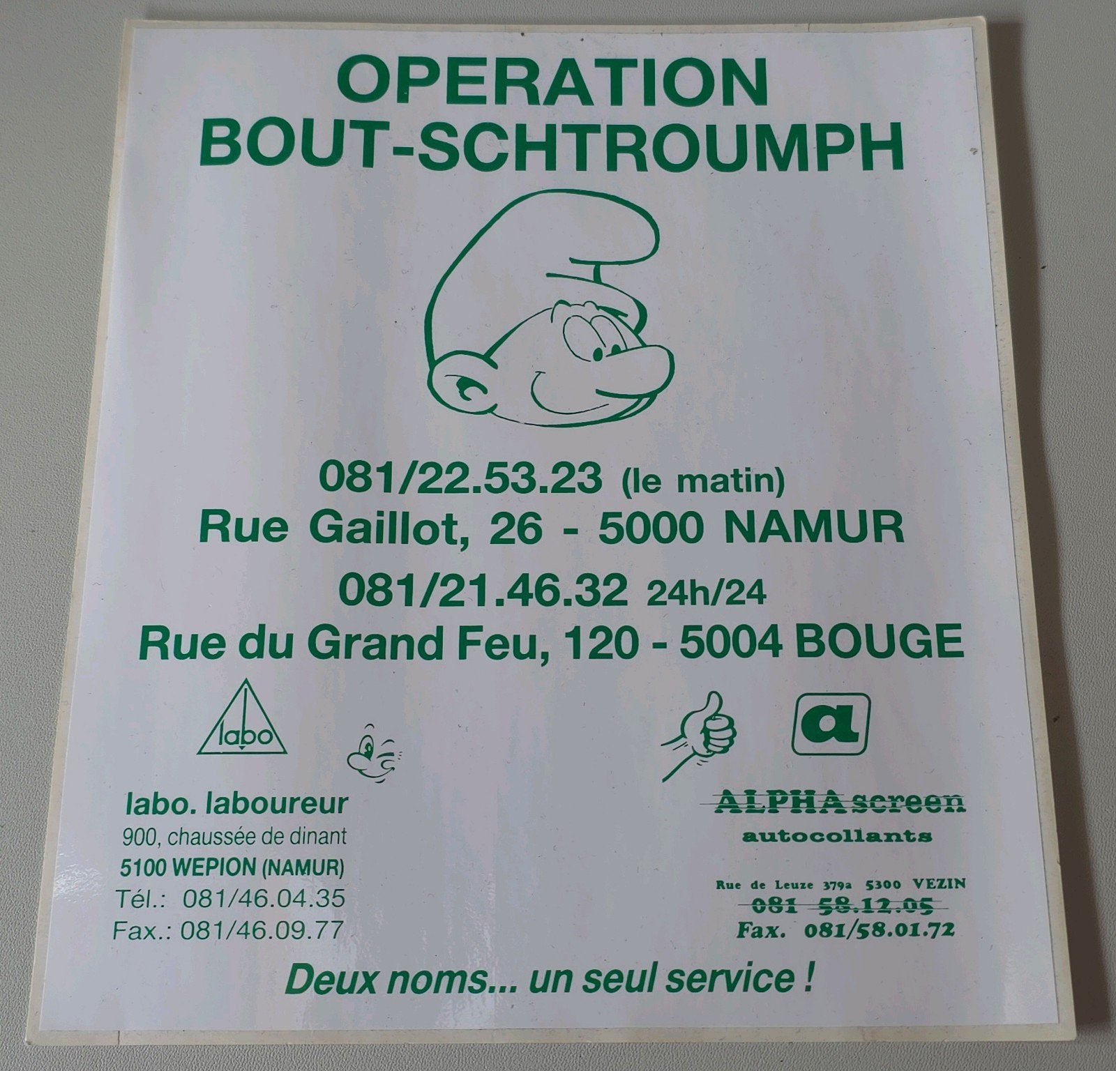 Grand autocollant Schtroumpf, Collections, Schtroumpfs, Envoi, Neuf, Autres Schtroumpfs, Autres types