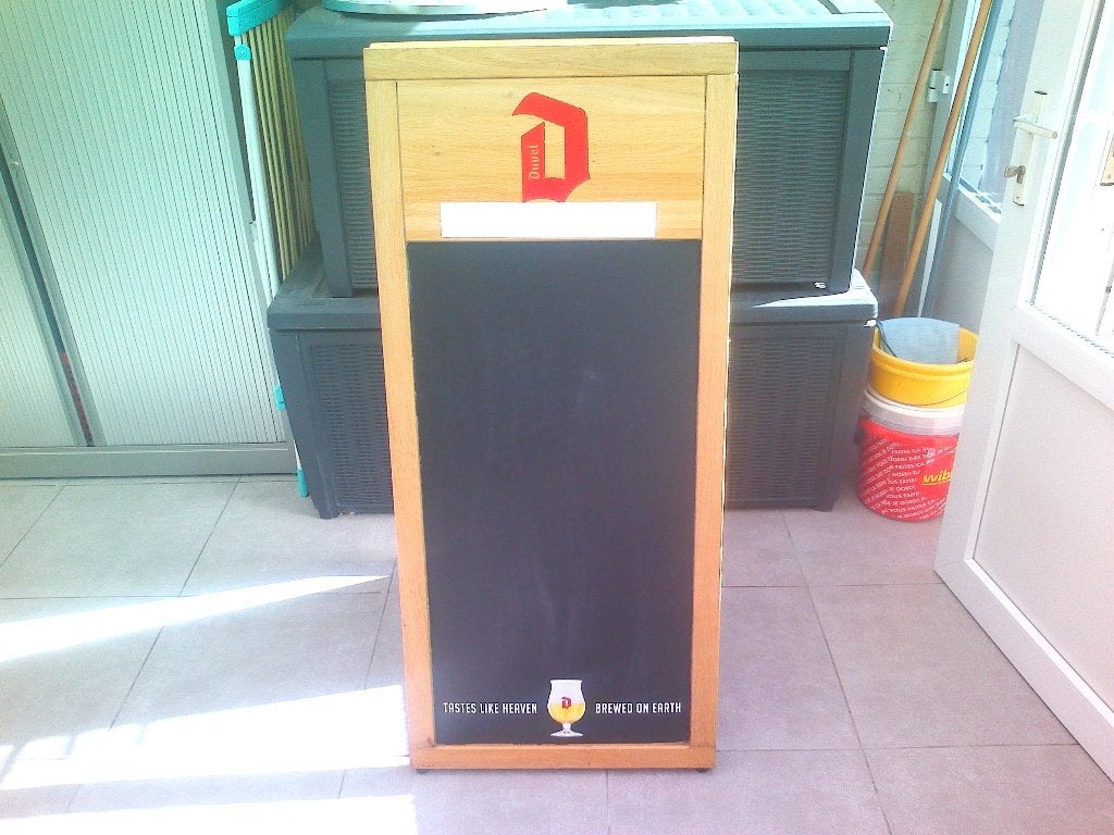 Duvel reclamebord/stoepbord., Ophalen, Zo goed als nieuw, Reclamebord, Plaat of Schild, Duvel