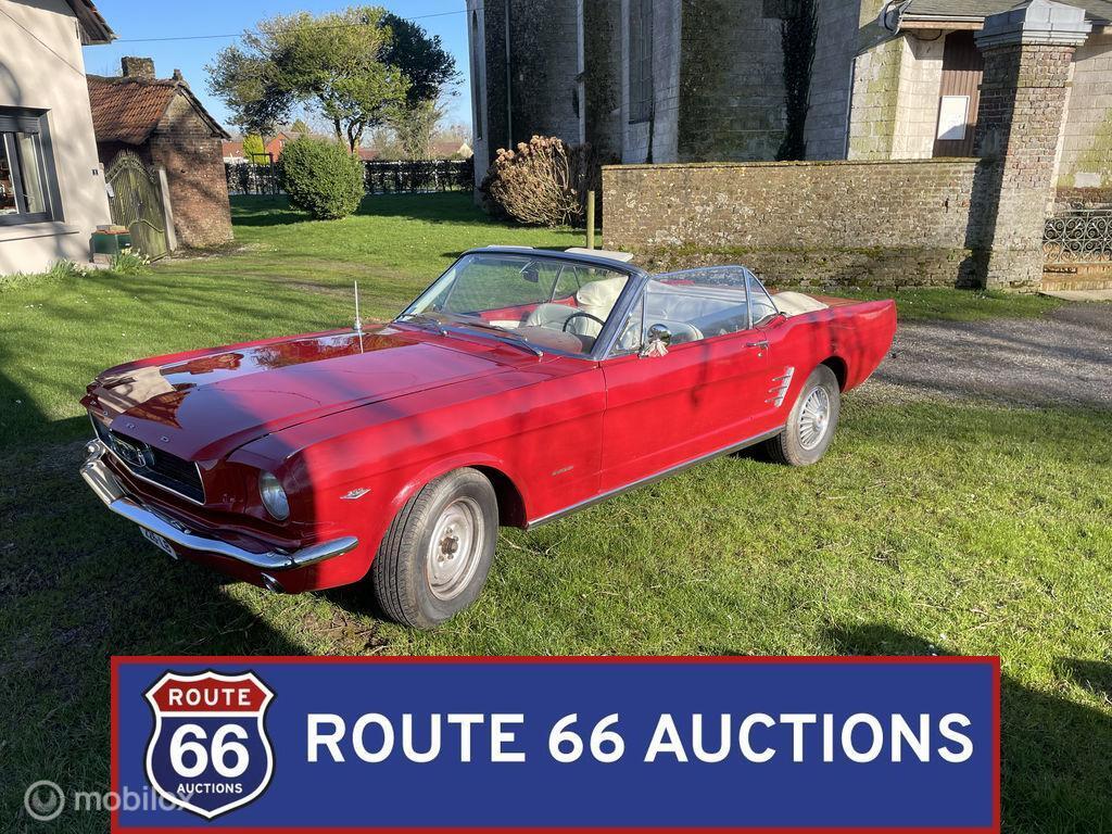 Ford Mustang Cabriolet | 1966 | Route 66 Auctions, Auto's, Oldtimers, Bedrijf, Te koop, Ford, Benzine, Overige carrosserie, Handgeschakeld