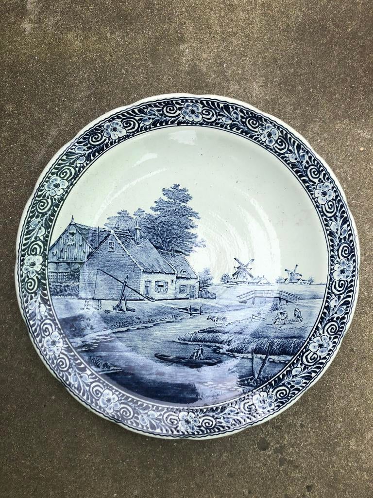 Delfts blauw wandbord, Antiek en Kunst, Antiek | Wandborden en Tegels, Ophalen