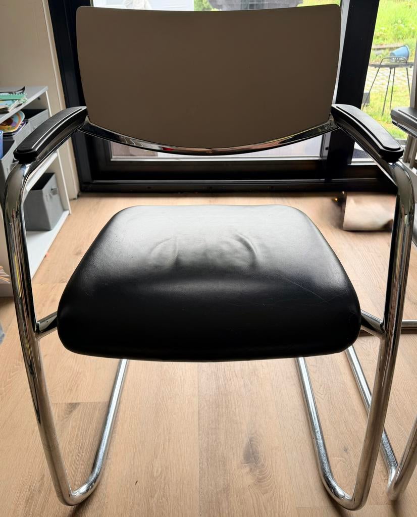 Set van 4 comfortabele stoelen, Ophalen, Gebruikt, Zwart, Metaal